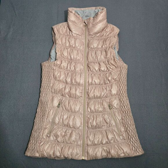 Calvin Klein Performance Women M Pink Premium Duck Down Puffer Vest Full Zip - Picture 1 of 15